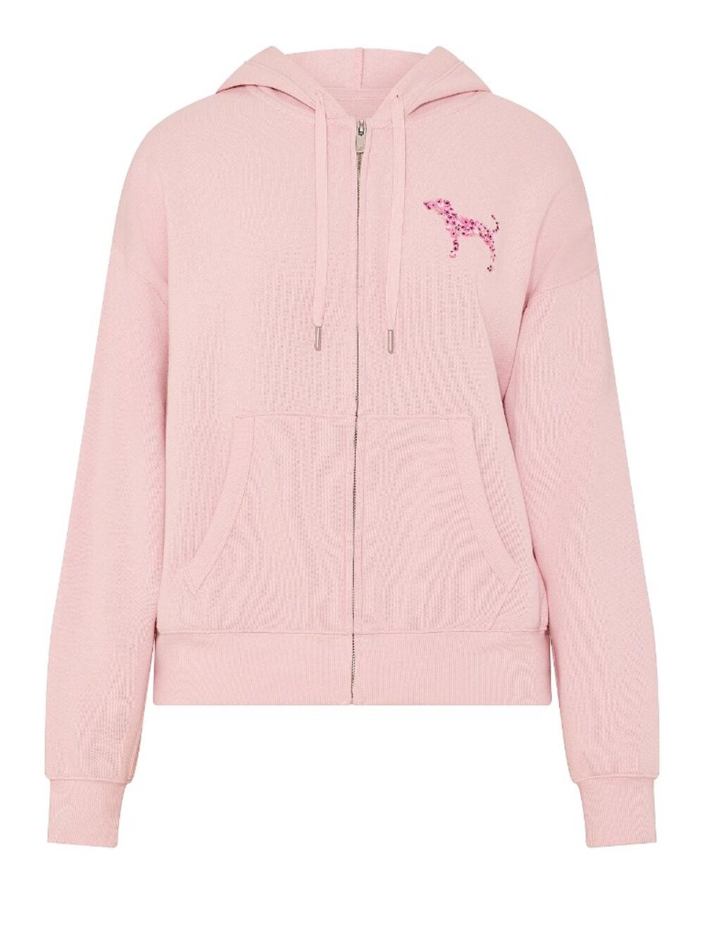 VS PINK Campus Fleece Full-Zip Hoodie Dollhouse Boho L/XL NWT